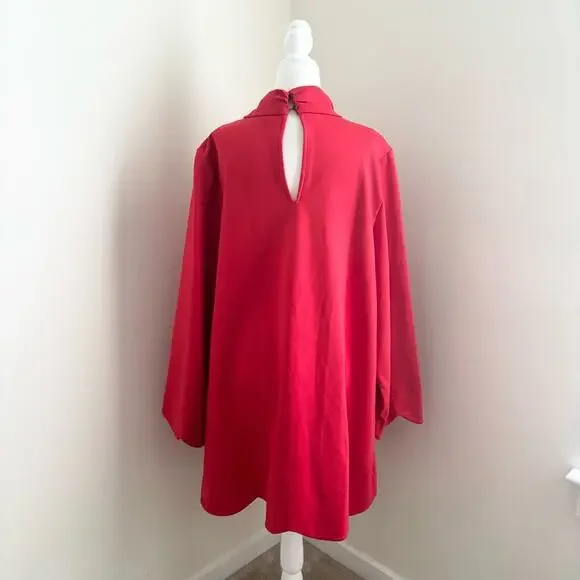 Anthropologie Red Long Sleeve Dress - Picture 6 of 8